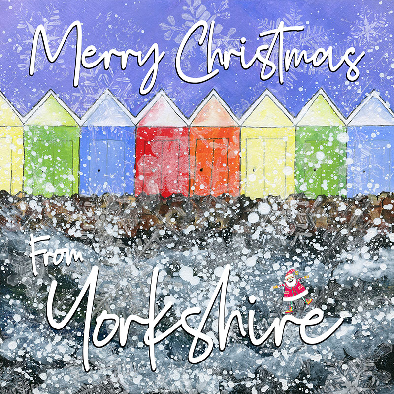 Scarborough Beach Huts  Christmas Card